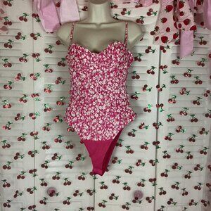 Pink Floral One Piece Bodysuit 6810